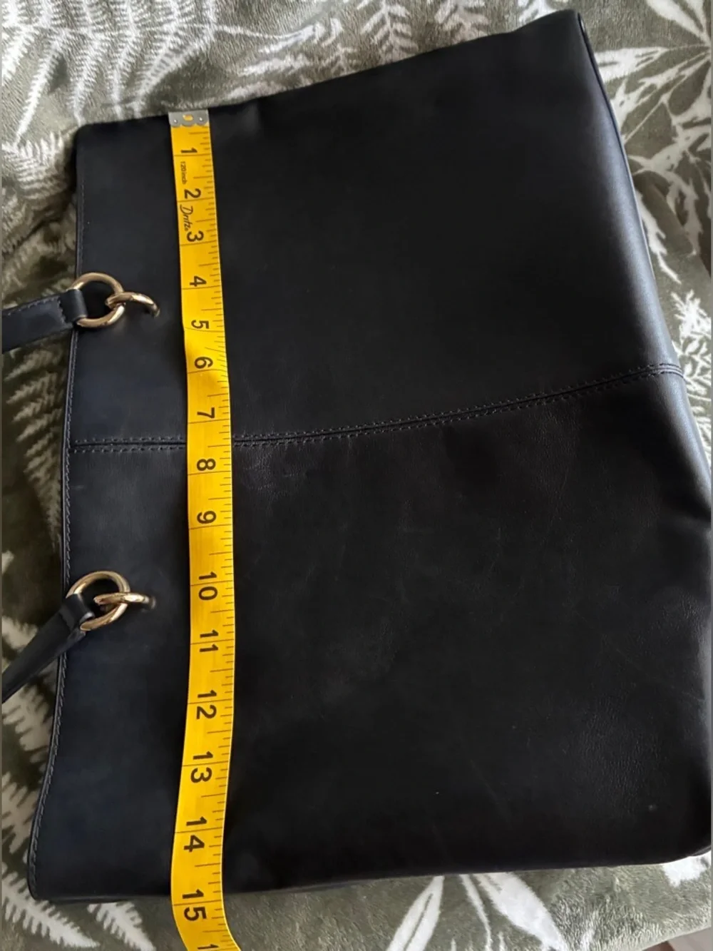 Michael Kors Black Leather Tote with Gold Chain Handles